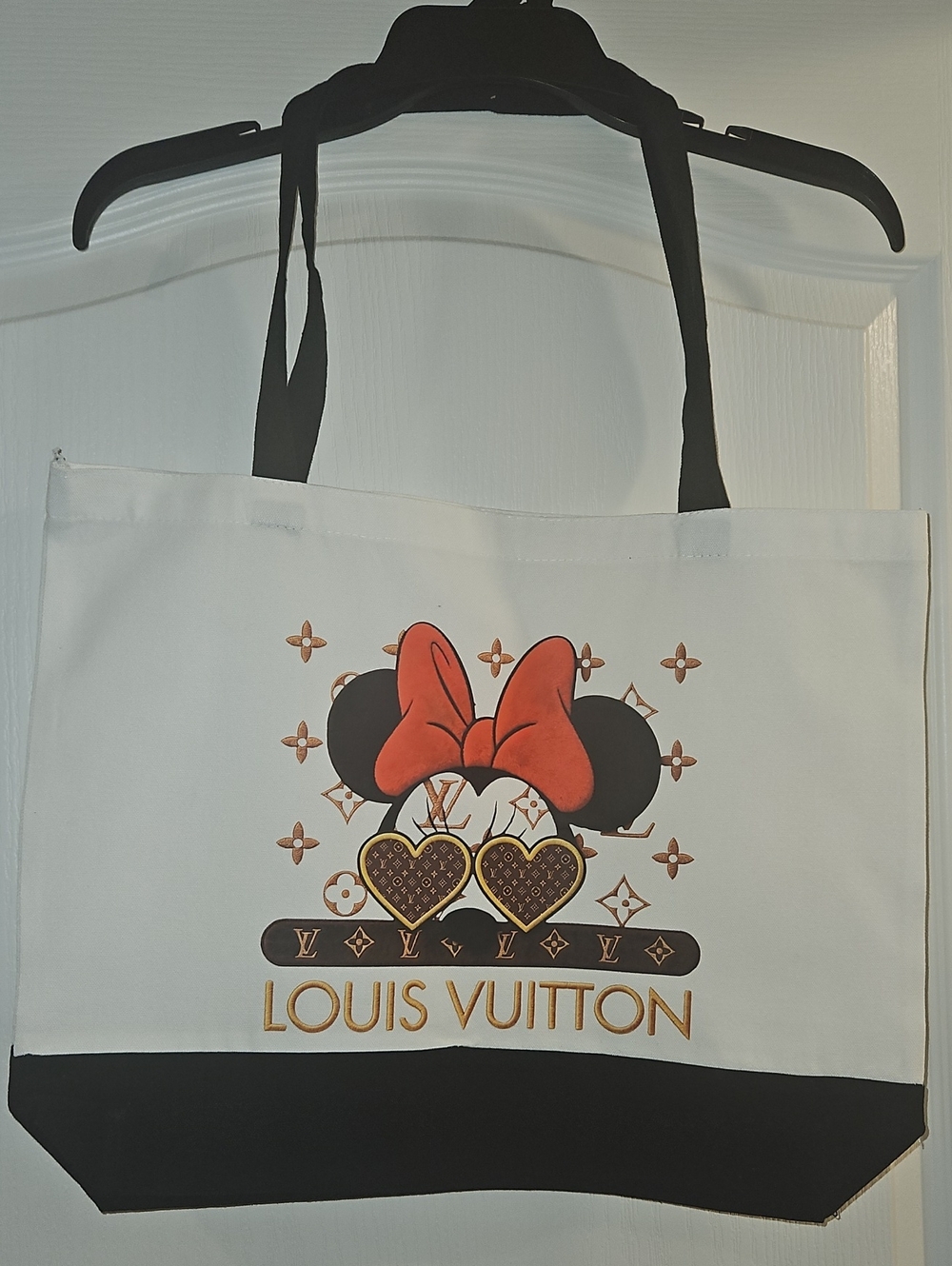 Canvas Tote with Custom Minnie Mouse Graphic New